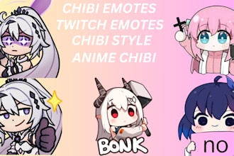 draw twitch emotes chibi emotes chibi badge sub badge kick emotes anime emotes