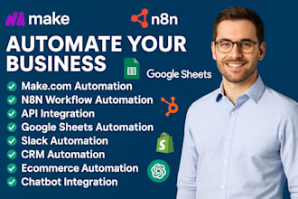 create, fix n8n automation, make com, n8n ai agent, n8n api integration, n8n io