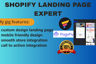 build and design a professional shopify landing page via pagefly gempages