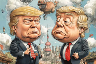 create a political or satirical cartoon