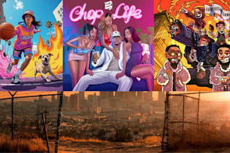 design a cartoon cover art, single mixtape or album cover