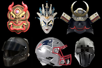 sculpt 3d mask 3d helmet model cosplay mask 3d oni mask armor for 3d printing