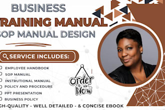 create business traning manual, workbok, worksheet, sop, PPT presentation design