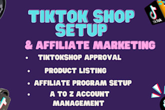 set up your tiktok shop and manage affiliate marketing for your products