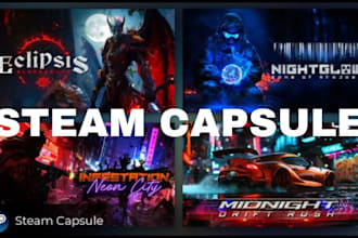 do steam capsule art game banner game ui game poster game logo steam graphics