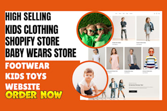 design kid clothing shopify store footwear kids toy fashion baby wears website