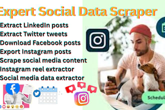 extract linkedin posts, twitter tweets, facebook posts, instagram post, reels