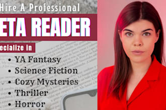 alpha or beta read of your ya fantasy, horror, thriller, sci fi, or cozy story