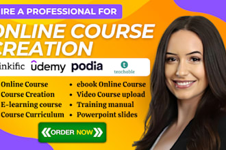 create online course content course curriculum  training course and lesson plan