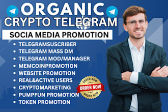 do token promotion, crypto telegram subscribers, grow telegram channel, mass dm