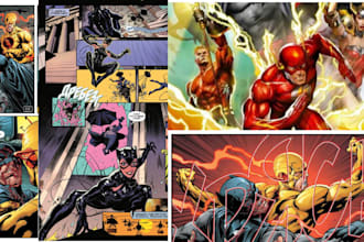 draw graphic novel illustration comic book page, web comic art as comic artist