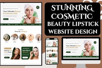 design cosmetic website make up lipstick shopify store cosmetics beauty website