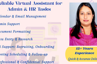 be your reliable virtual assistant for admin and HR tasks
