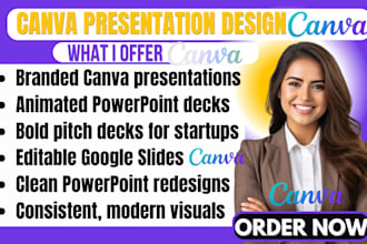 canva presentation design or powerpoint presentation design google slide