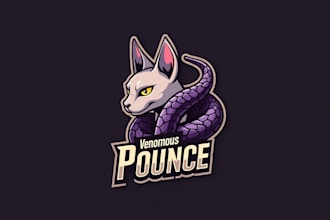 do sphynx cat head with snake esport mascot logo