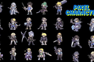 create pixel character sprite sheets animations for rpg maker pokémon style