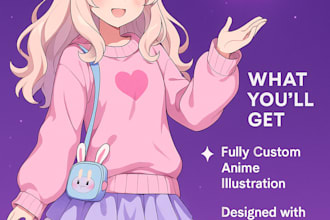 draw custom anime or manga character illustration