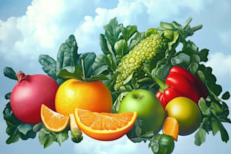 draw realistic plants, vegetables, fruits