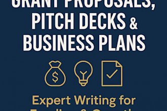 write grant proposal grant application research pitch deck business plan