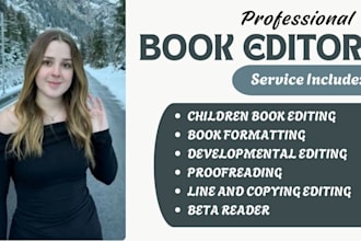 do your book editing children book line and copy editing proofreading