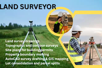do land surveyor drawings, topographic map, plot boundary, site layout plans