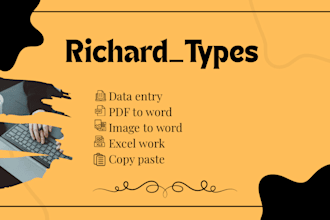 be your virtual assistant for data entry, typing, retyping, image to word etc