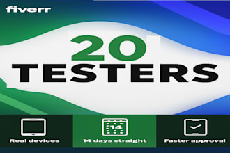 provide 12 testers or 20 testers for google play closed testing with guides