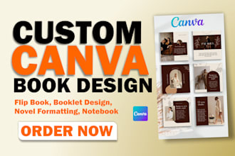 custom canva ebook workbook flip book novel formatting handbook notebook design