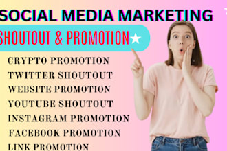 promote share link website shoutout to 150m ig, app, yt twitter nft, crypto user