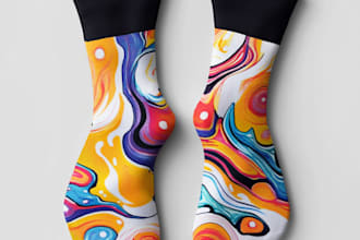 draw creative sublimation socks design for your brand
