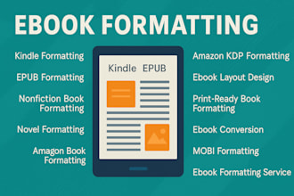 format your ebook for kindle epub amazon KDP and print ready publishing