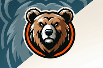 do bear head emblem mascot logo design