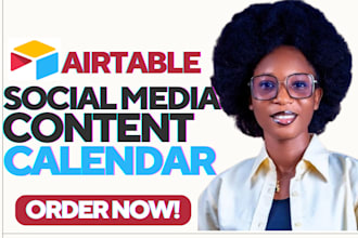 create social media marketing content calendar, content calendar with airtable