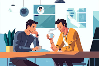 create a unique custom vector illustration in flat style