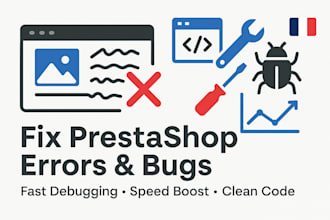 debug and resolve prestashop errors and performance problems, setup prestashop