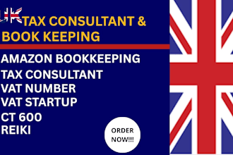 handle UK tax, ct600, vat startup, amazon bookkeeping, and reiki accounting