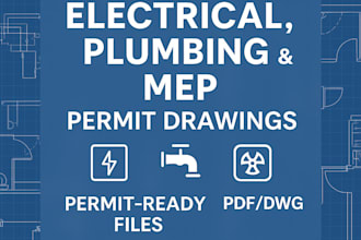 design city permit plan for electrical drawing, plumbing, hvac, mep in autocad
