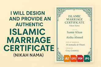design and provide an authentic islamic marriage certificate