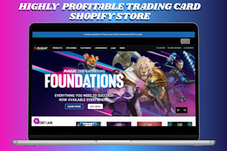 build a trading card shopify store, pokemon and tcg website