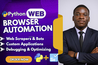 build cutom python bots for automation web scraping browser automation and apio