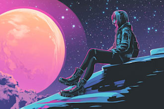 make a sci fi or fantasy concept art illustration character