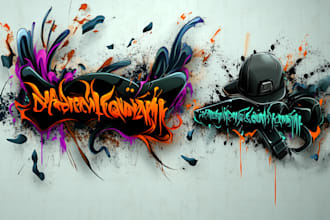 create perfect graffiti design for your name, logo, brand