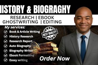 research and ghostwrite your history ebook, african american history, memoir