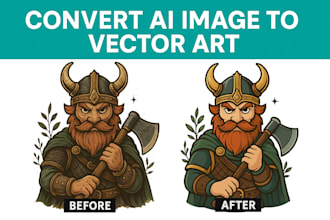 fix ai image flaws and convert ai image into vector art