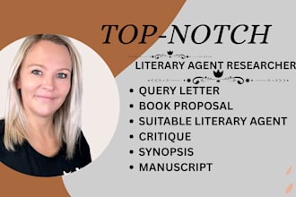 find you a literary agent write book proposal query letter synopsis and pitch