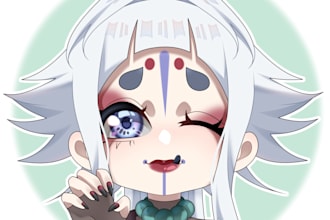 draw chibi style icons and fullbody art of your oc character