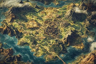 create fantasy map illustration for dnd