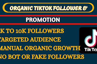 manage tiktok marketing for organic growth and promote followers engagements