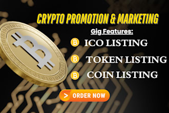 do crypto promotion by submitting token listing coin listing and ico listing