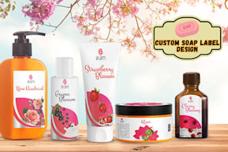design custom soap label, hand wash, sanitizer, cosmetic label, packaging box